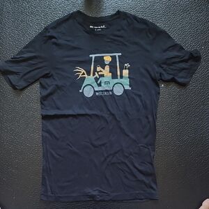 Travis Matthew Wisconsin Cheese Head Black Graphic Short Sleeve Golf Tee T Shirt